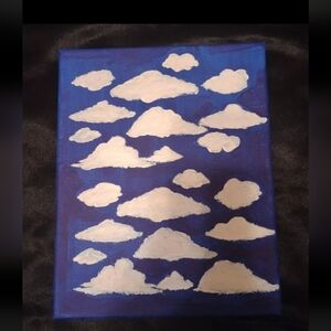 Cloud Painting On Canvas Acrylic Painting White Clouds Home Decor Gift New!